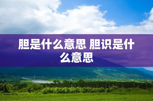 胆是什么意思 胆识是什么意思 胆是什么意思 胆识是什么意思