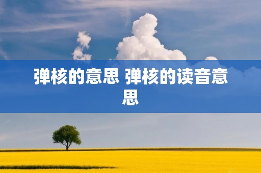 弹核的意思 弹核的读音意思