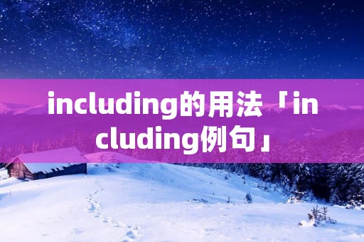 including的用法「including例句」