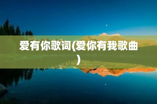 爱有你歌词(爱你有我歌曲)