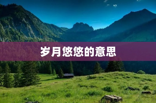 岁月悠悠的意思