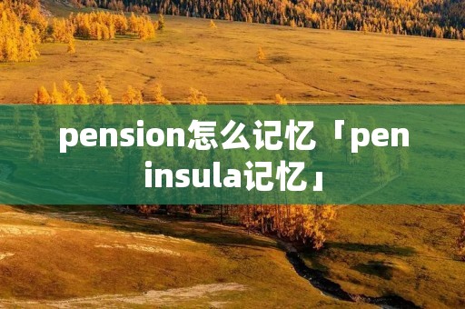 pension怎么记忆「peninsula记忆」