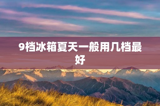 9档冰箱夏天一般用几档最好