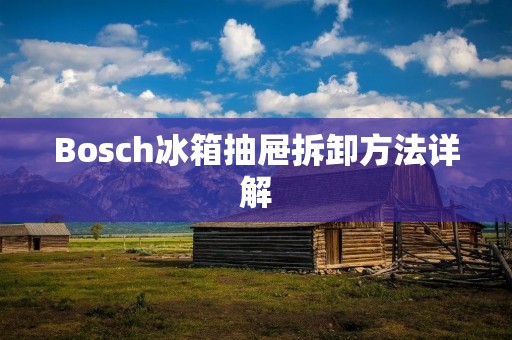 Bosch冰箱抽屉拆卸方法详解