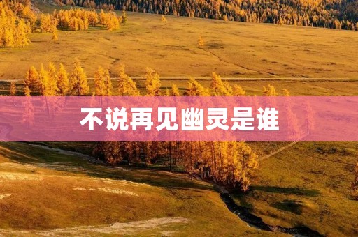 不说再见幽灵是谁 不说再见幽灵是谁