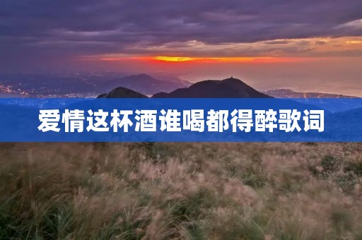 爱情这杯酒谁喝都得醉歌词 爱情这杯酒谁喝都得醉歌词