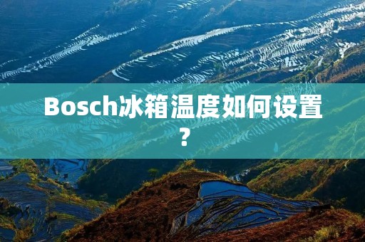 Bosch冰箱温度如何设置？