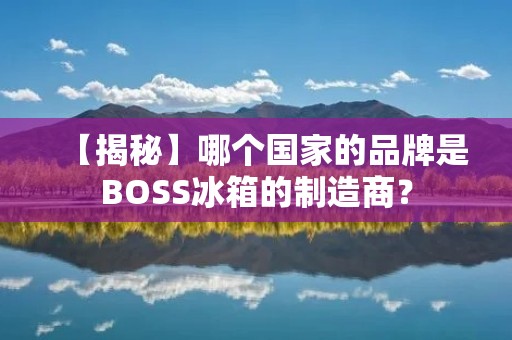 【揭秘】哪个国家的品牌是BOSS冰箱的制造商？