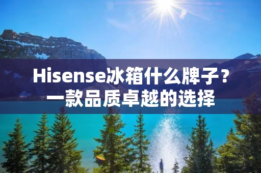 Hisense冰箱什么牌子？一款品质卓越的选择