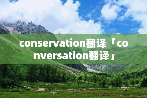 conservation翻译「conversation翻译」