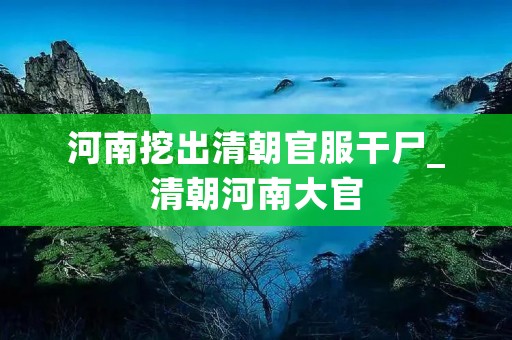 河南挖出清朝官服干尸_清朝河南大官