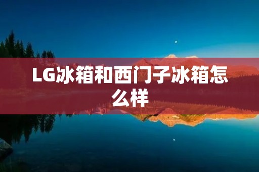 LG冰箱和西门子冰箱怎么样:详细比较与评价 LG冰箱和西门子冰箱怎么样:详细比较与评价