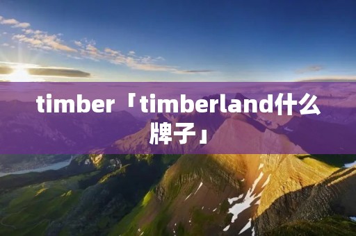timber「timberland什么牌子」