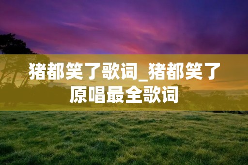 猪都笑了歌词_猪都笑了原唱最全歌词