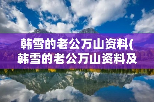 韩雪的老公万山资料(韩雪的老公万山资料及图片 婚纱照)