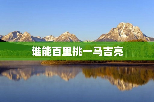 谁能百里挑一马吉亮 谁能百里挑一马吉亮