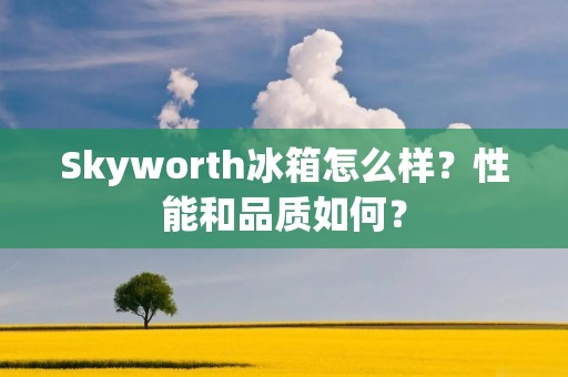 Skyworth冰箱怎么样？性能和品质如何？