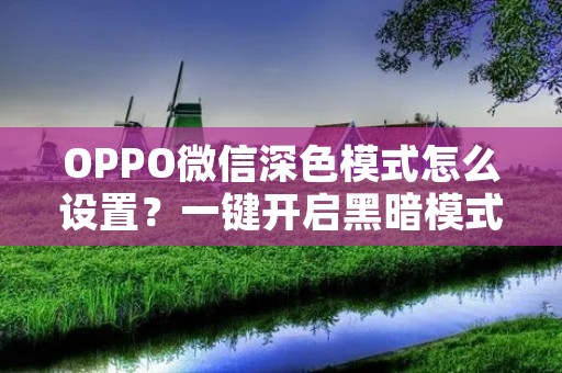 OPPO微信深色模式怎么设置?一键开启黑暗模式,保护你的眼睛! OPPO微信深色模式怎么设置?一键开启黑暗模式,保护你的眼睛!