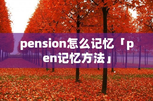 pension怎么记忆「pen记忆方法」