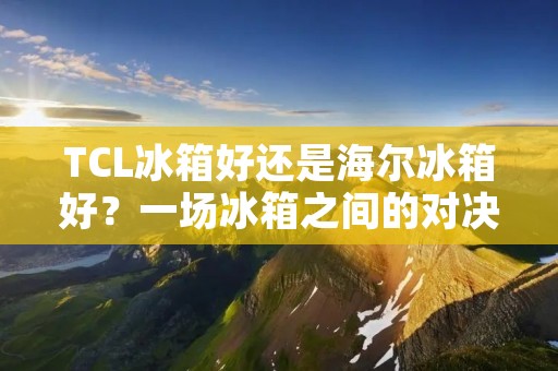 TCL冰箱好还是海尔冰箱好？一场冰箱之间的对决