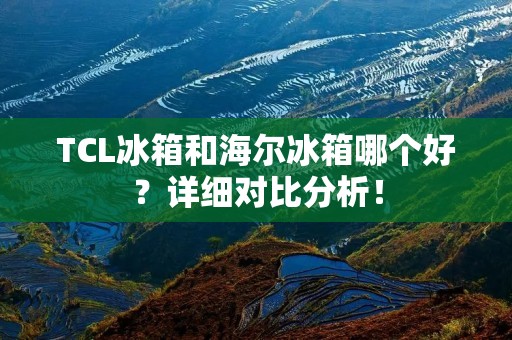TCL冰箱和海尔冰箱哪个好?详细对比分析! TCL冰箱和海尔冰箱哪个好?详细对比分析!