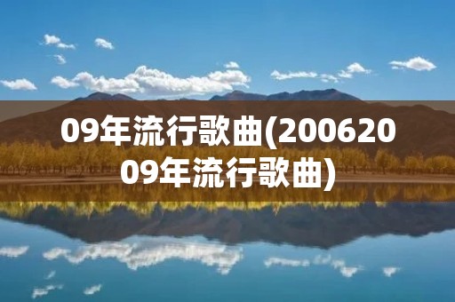 09年流行歌曲(20062009年流行歌曲)