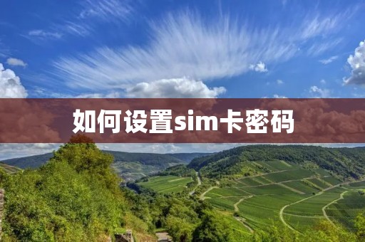 如何设置sim卡密码