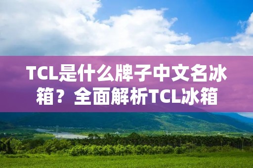 TCL是什么牌子中文名冰箱？全面解析TCL冰箱品牌特点与优势