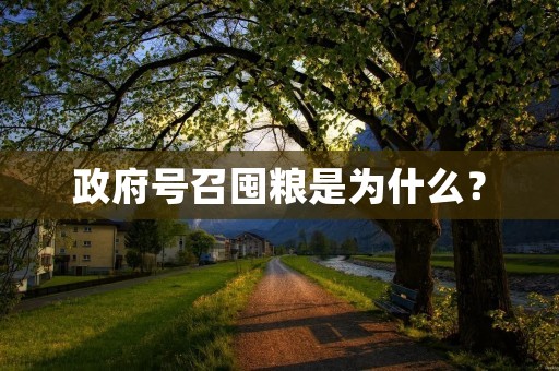 政府号召囤粮是为什么？