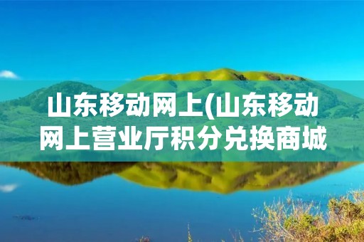 山东移动网上(山东移动网上营业厅积分兑换商城)