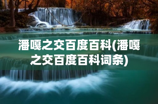 潘嘎之交百度百科(潘嘎之交百度百科词条)