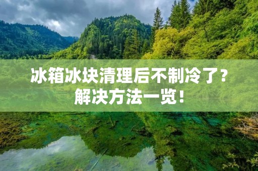 冰箱冰块清理后不制冷了？解决方法一览！
