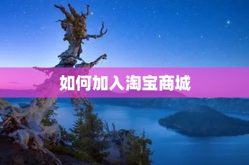 如何加入淘宝商城