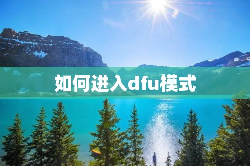 如何进入dfu模式