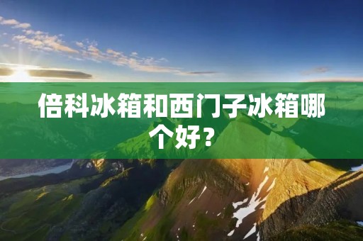 倍科冰箱和西门子冰箱哪个好? 倍科冰箱和西门子冰箱哪个好?