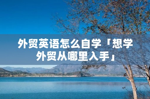 外贸英语怎么自学「想学外贸从哪里入手」
