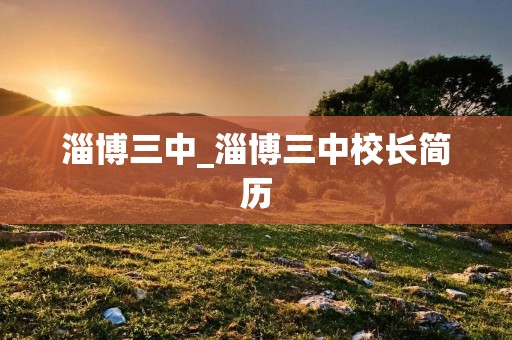 淄博三中_淄博三中校长简历