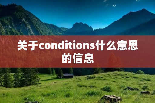 关于conditions什么意思的信息