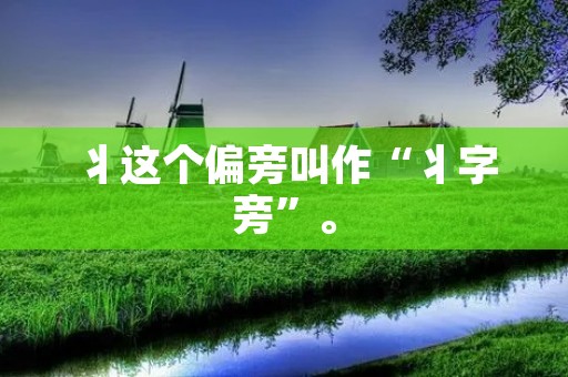 丬这个偏旁叫作“丬字旁”。
