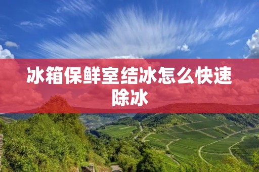 冰箱保鲜室结冰怎么快速除冰