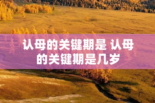 认母的关键期是 认母的关键期是几岁 认母的关键期是 认母的关键期是几岁