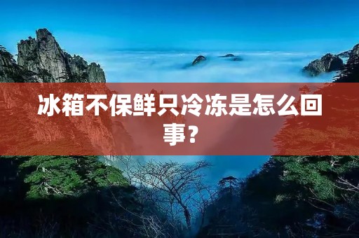 冰箱不保鲜只冷冻是怎么回事？