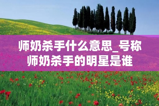 师奶杀手什么意思_号称师奶杀手的明星是谁