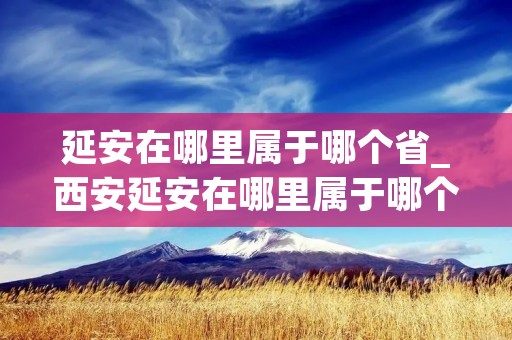 延安在哪里属于哪个省_西安延安在哪里属于哪个省