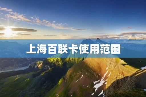 上海百联卡使用范围：畅享便捷购物体验