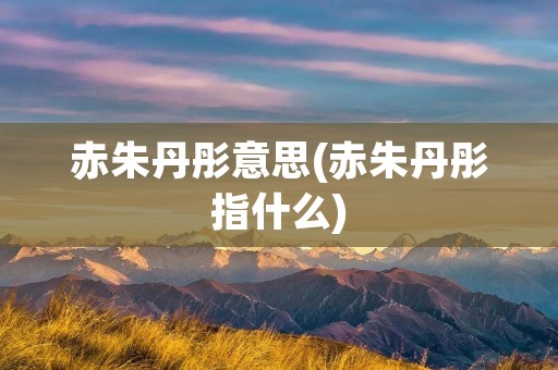赤朱丹彤意思(赤朱丹彤指什么)