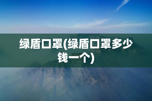 绿盾口罩(绿盾口罩多少钱一个)