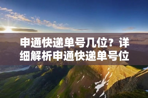 申通快递单号几位?详细解析申通快递单号位数及其含义 申通快递单号几位?详细解析申通快递单号位数及其含义