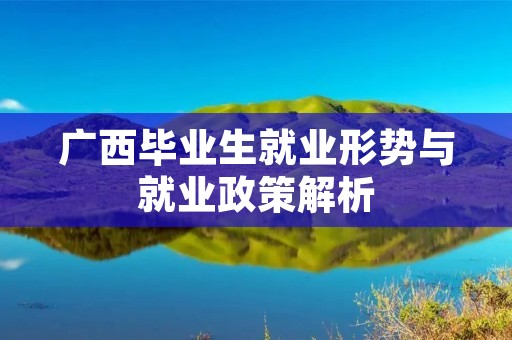 广西毕业生就业形势与就业政策解析