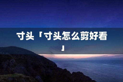 寸头「寸头怎么剪好看」